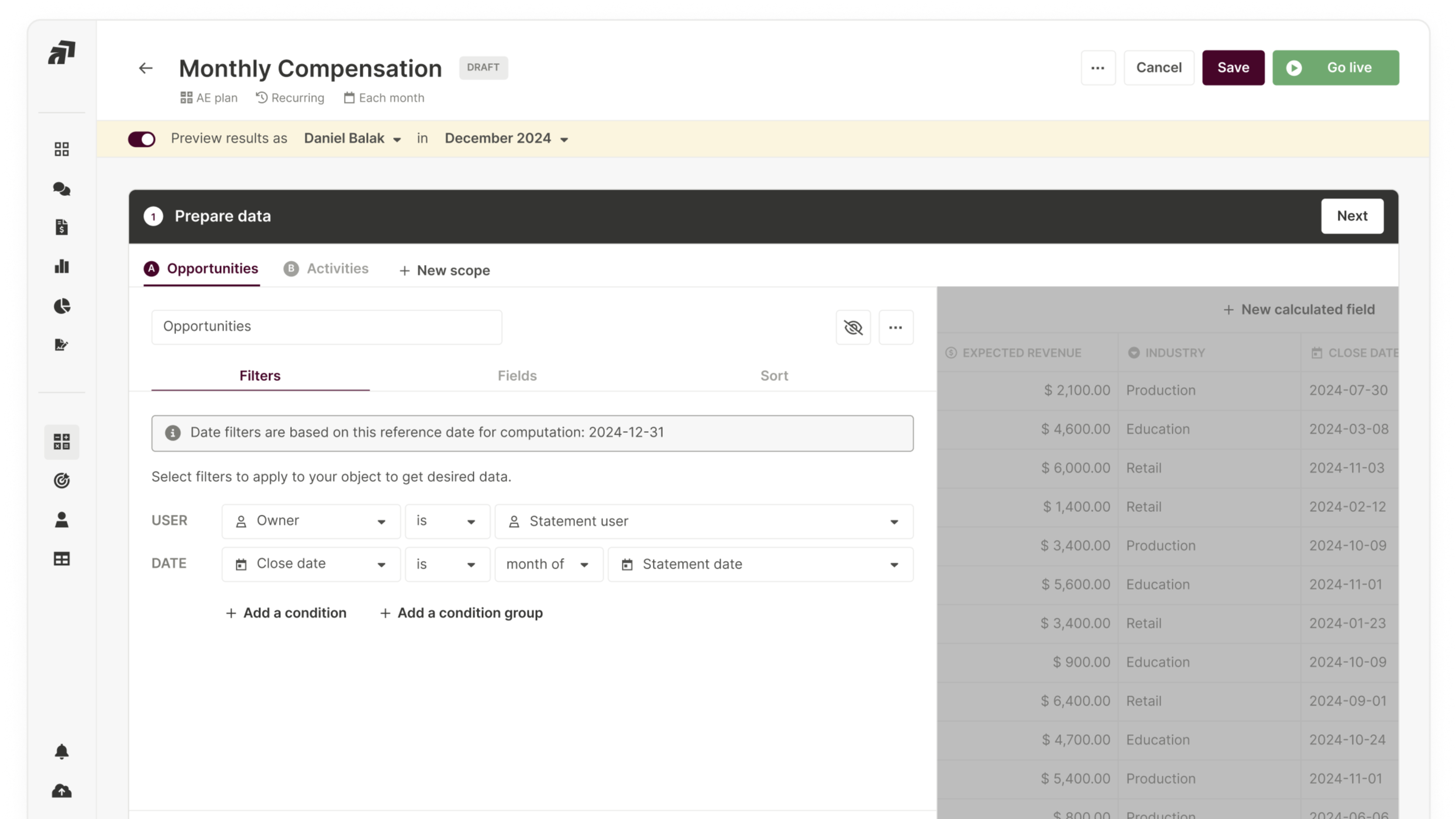 Qobra's Comp Plan Editor